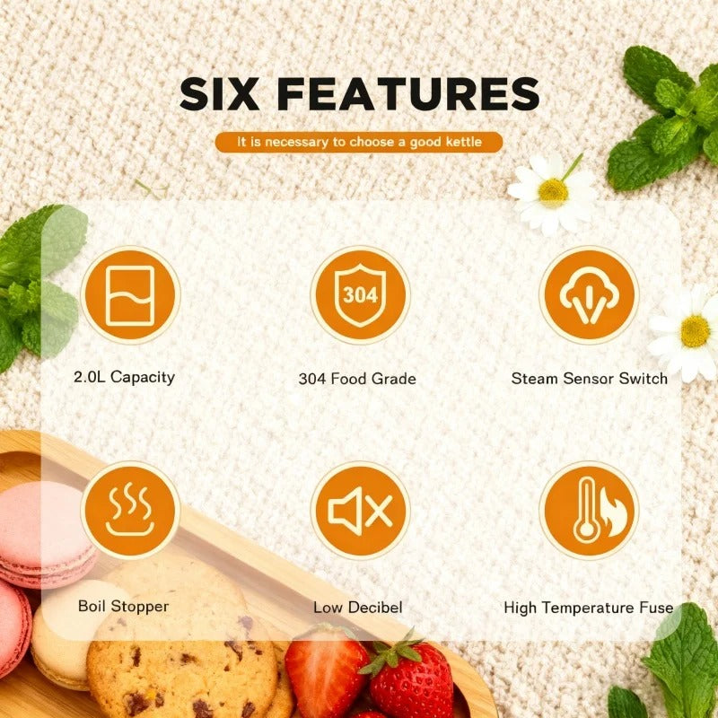 Electric Kettle Stainless Steel | Fast Boiling Hot Water